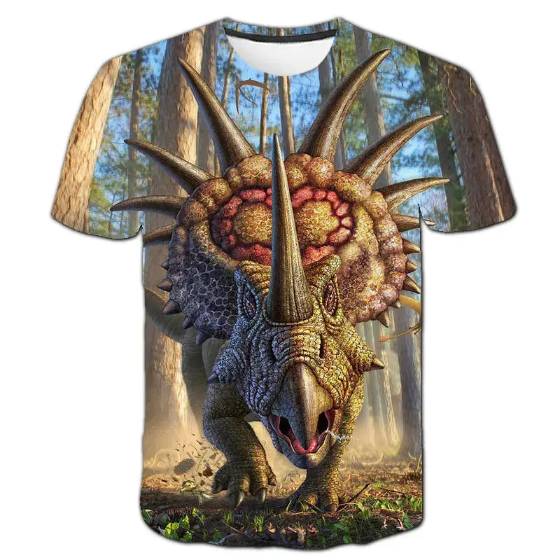 2024 Child Boys Girls Dinosaur T-shirts Summer Short Sleeve Boy Clothes Causal T Shirt Tops Tee Children's clothing 3-14 year - Suncollections