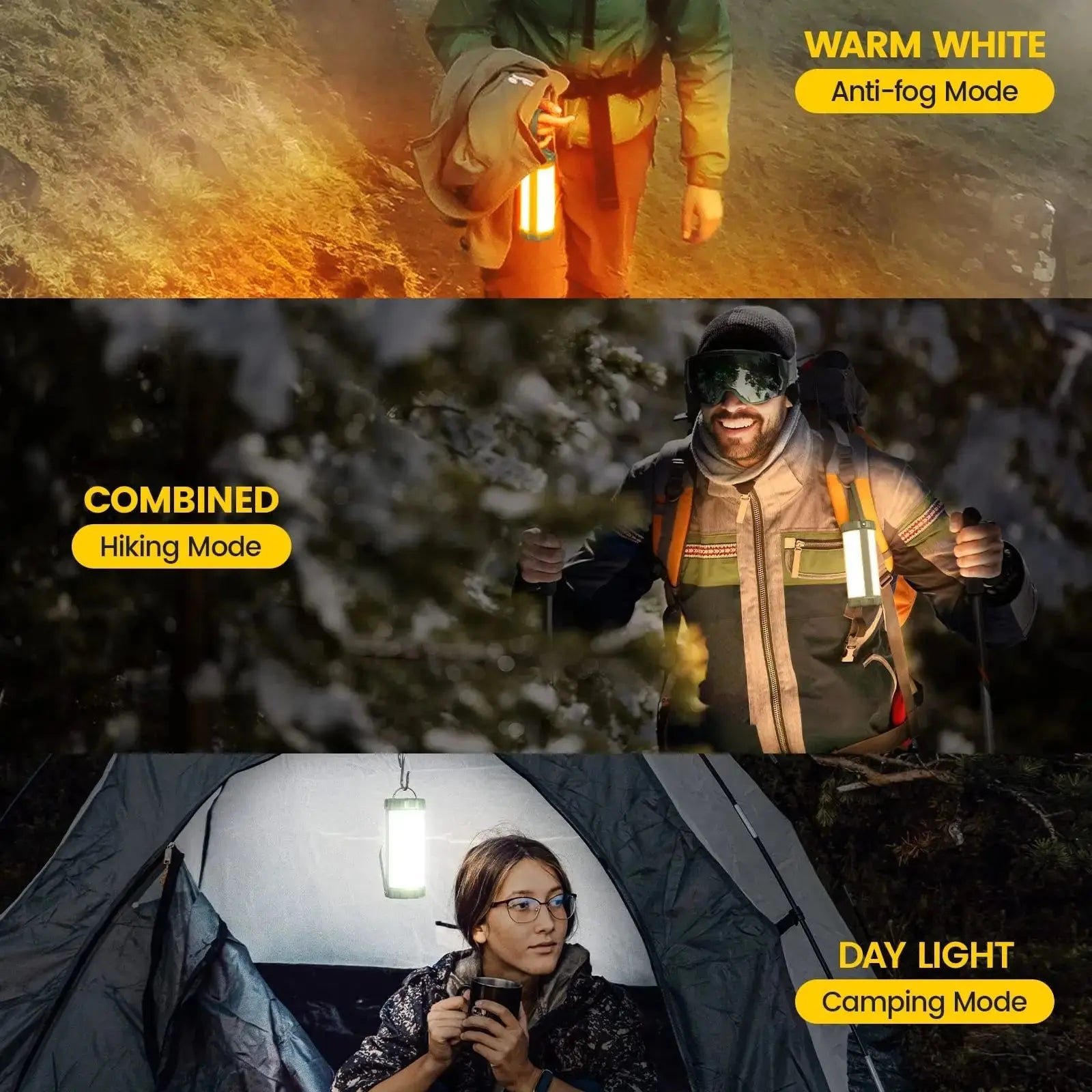 106LED Survival Camping Lantern Portable Power Bank Outdoor Lighting Flashlight Tent Light Rechargeable Emergency Equipment Lamp - Suncollections