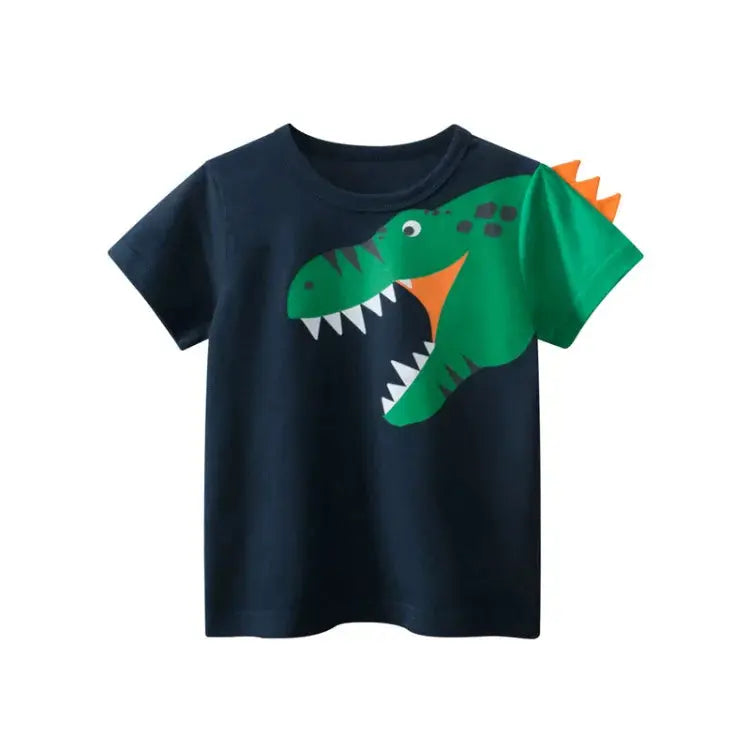 Children Short Sleeve T-shirts Korean Version Kids Clothing Boy Baby Cotton Tees 2-9 Years Summer Cartoon Tops - Suncollections