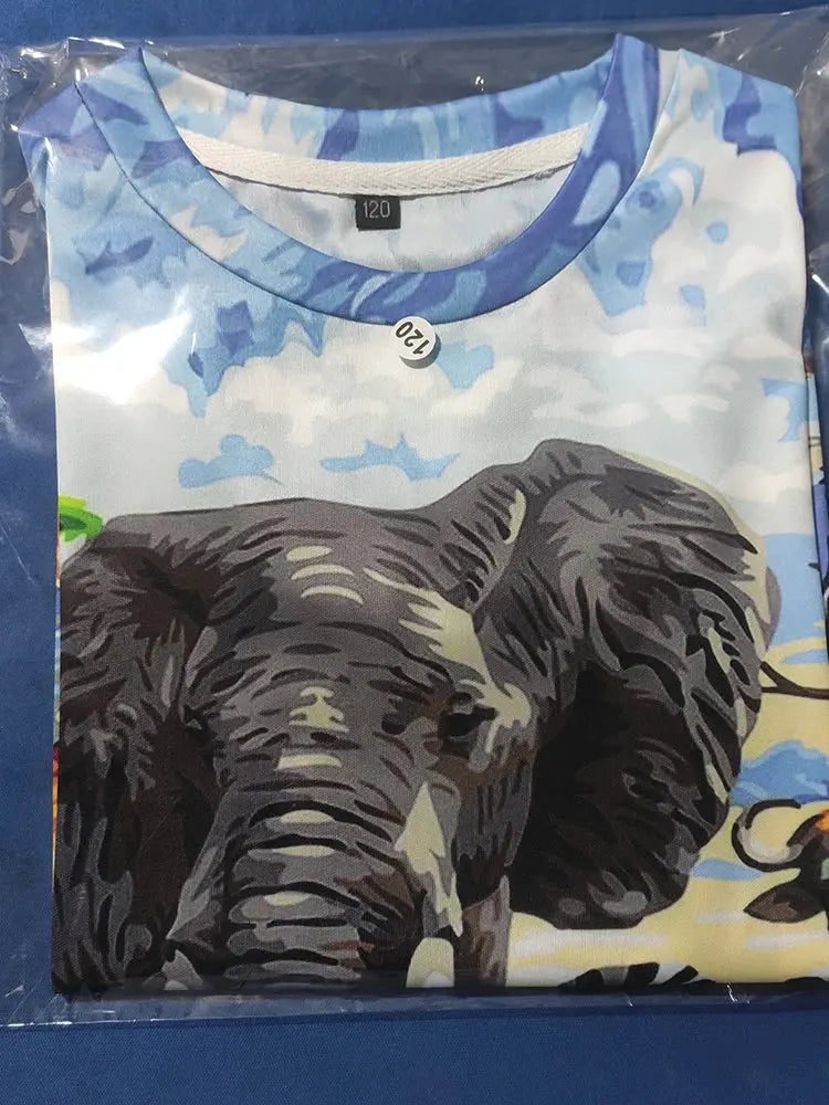 2024 Child Boys Girls Dinosaur T-shirts Summer Short Sleeve Boy Clothes Causal T Shirt Tops Tee Children's clothing 3-14 year - Suncollections