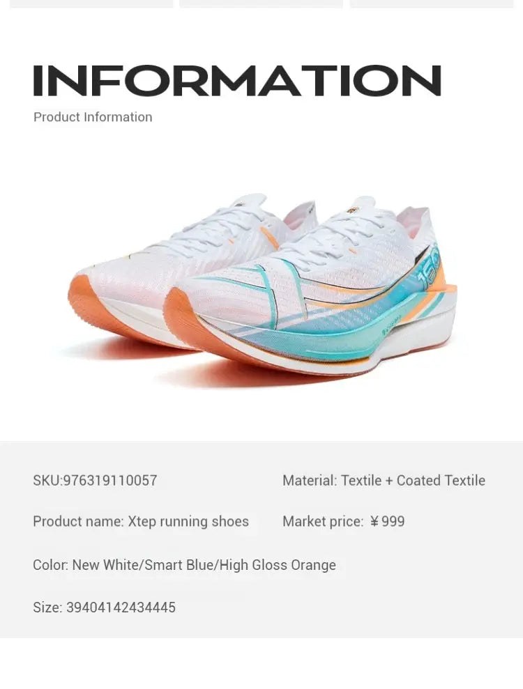 Xtep 160X 6.0 Running Shoes Professional Marathon PB Carbon Plate For Men 2024 Cushioning Shock Absorption Sneakers 976319110057 Suncollections