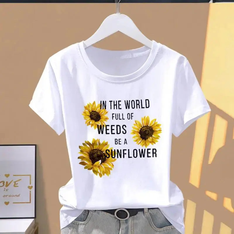 Modal Women Print Floral Sports Fashion Casual Explosive Short Sleeve T-shirt Graphic Tshirts  Women Clothes  Oversized T Shirt - Suncollections