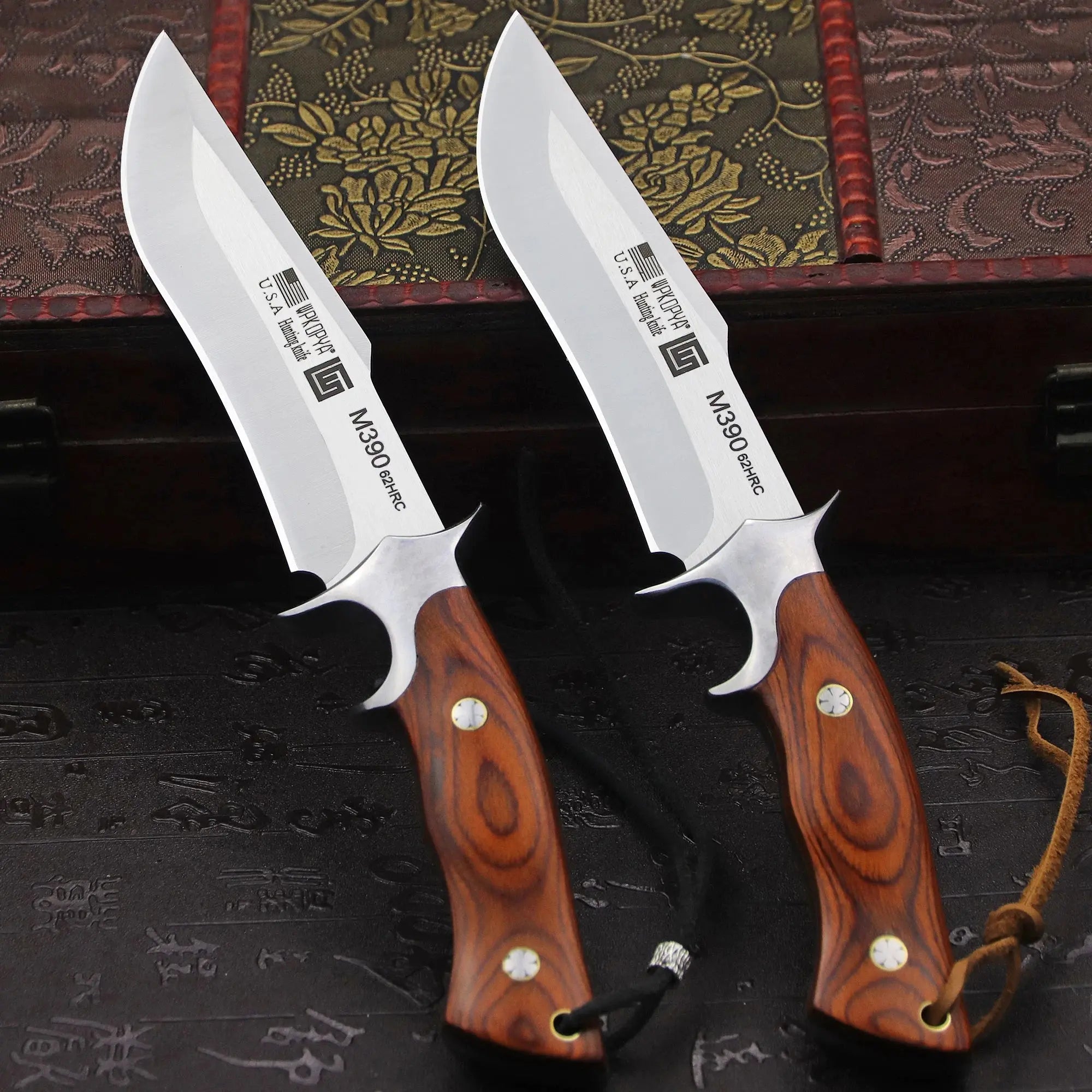 Fixed Blade Hunting Knife + Sheath, Jungle camping straight knifes, Outdoor survival to, camping EDC knife - Suncollections