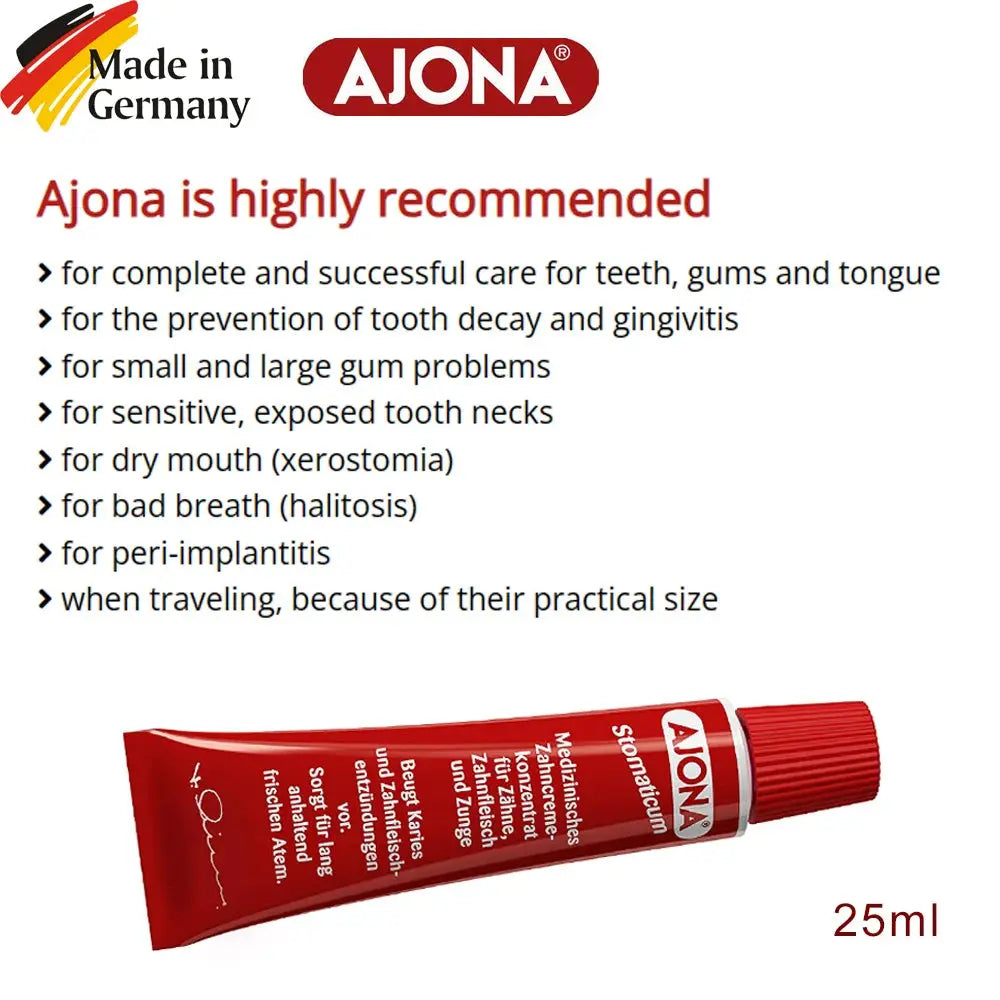 Ajona Stomaticum Concentrated Toothpaste 25ml German Natural Without Fluor No Fluoride - Suncollections