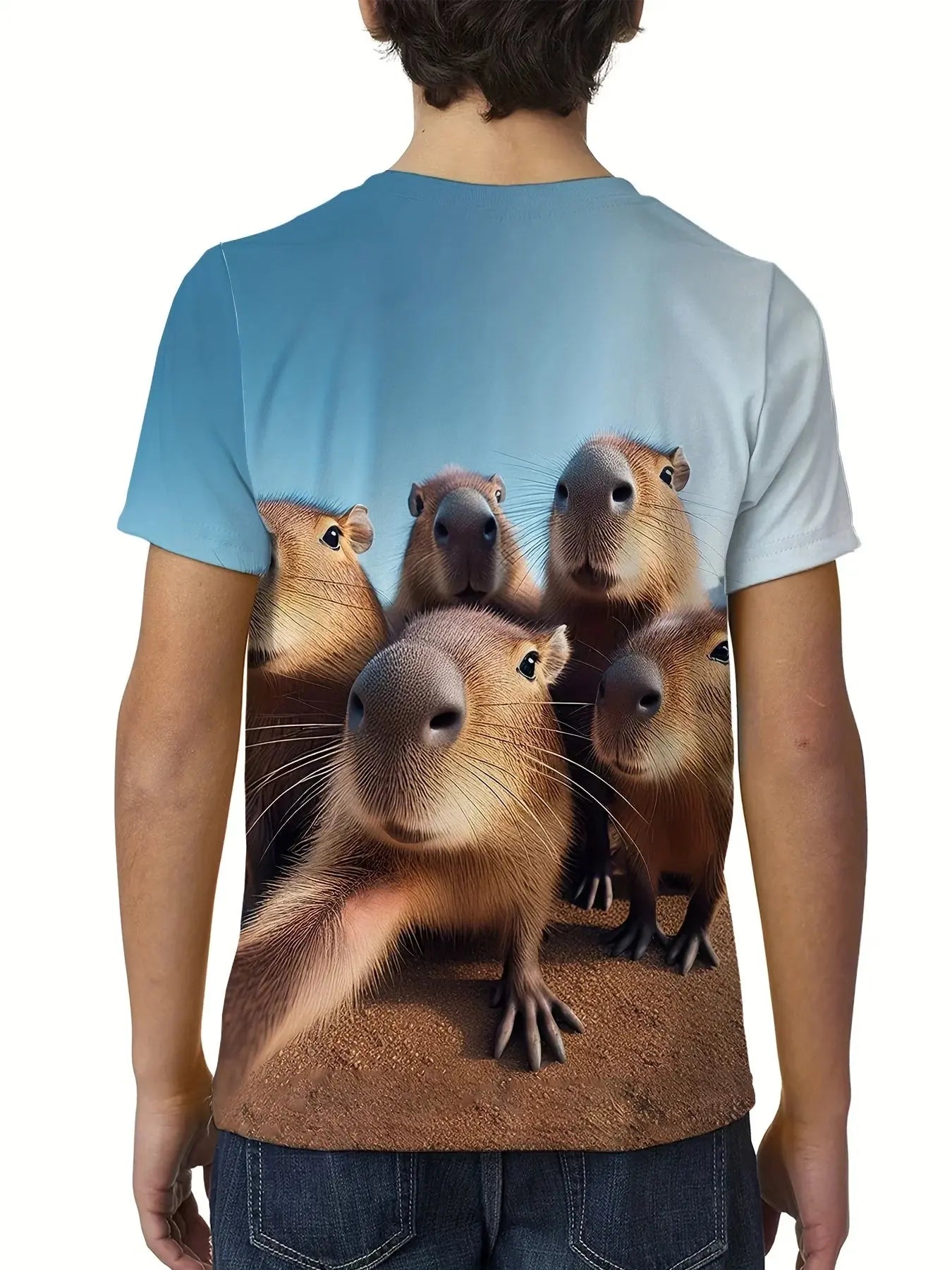 Cute Capybara Graphic Children's Clothing Boys Tshirt Summer Short Sleeve Casual Daily Kids Girls Clothes T-Shirt O-Neck Tops - Suncollections