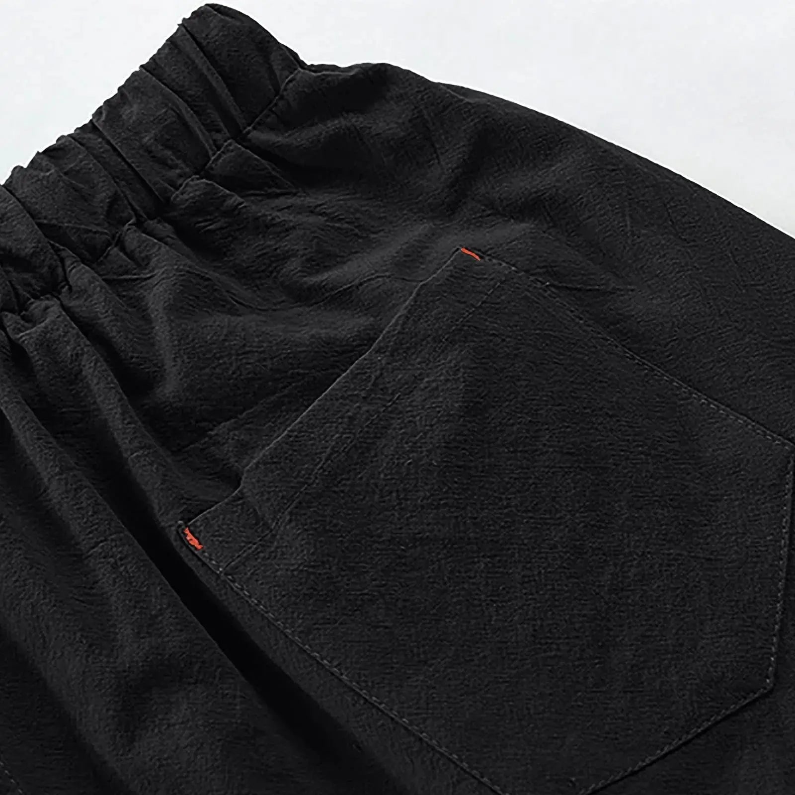 Cotton Linen Men'S Loose Tie Casual Pants Elastic Waist Beach Pants Linen Cropped Pants Suncollections