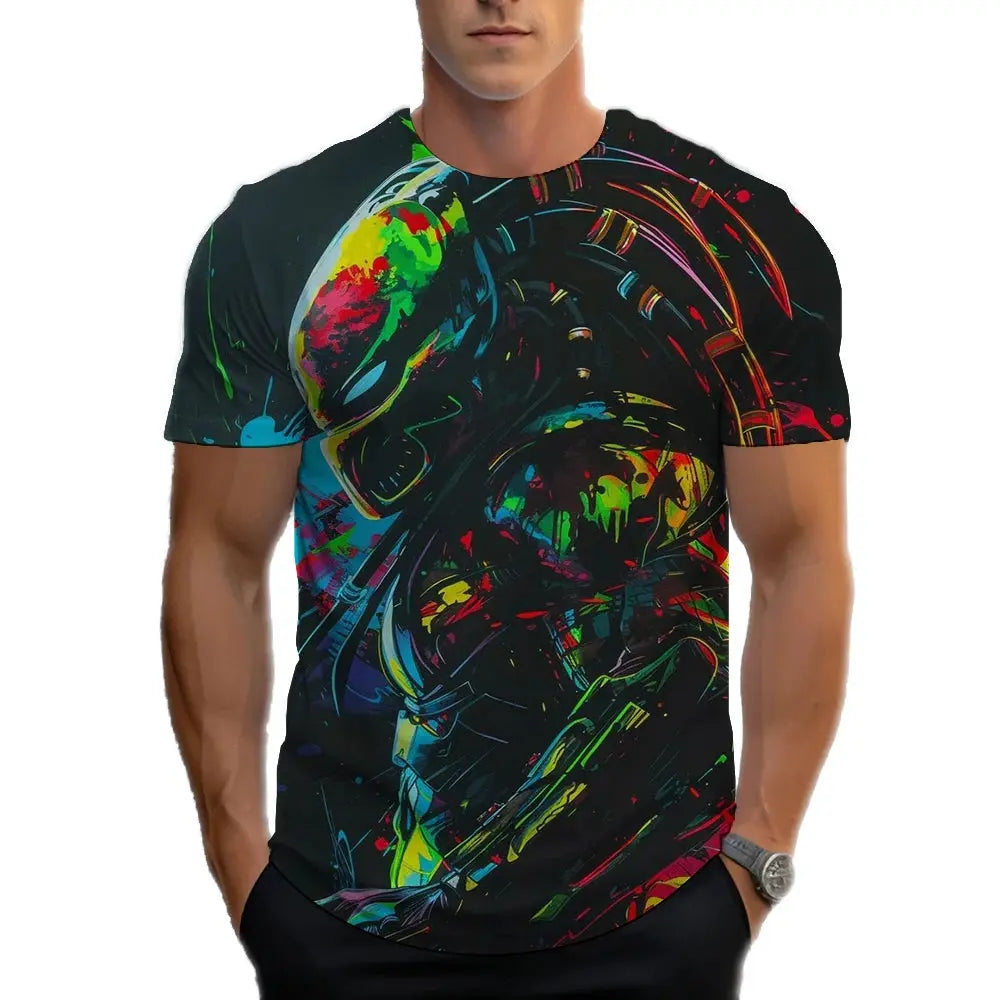 Predator Graphic T Shirt For Men Fashion Streetwear Hip Hop 3d Printed Horror Movie Alien T-shirt Summer Casual Womens Clothing - Suncollections
