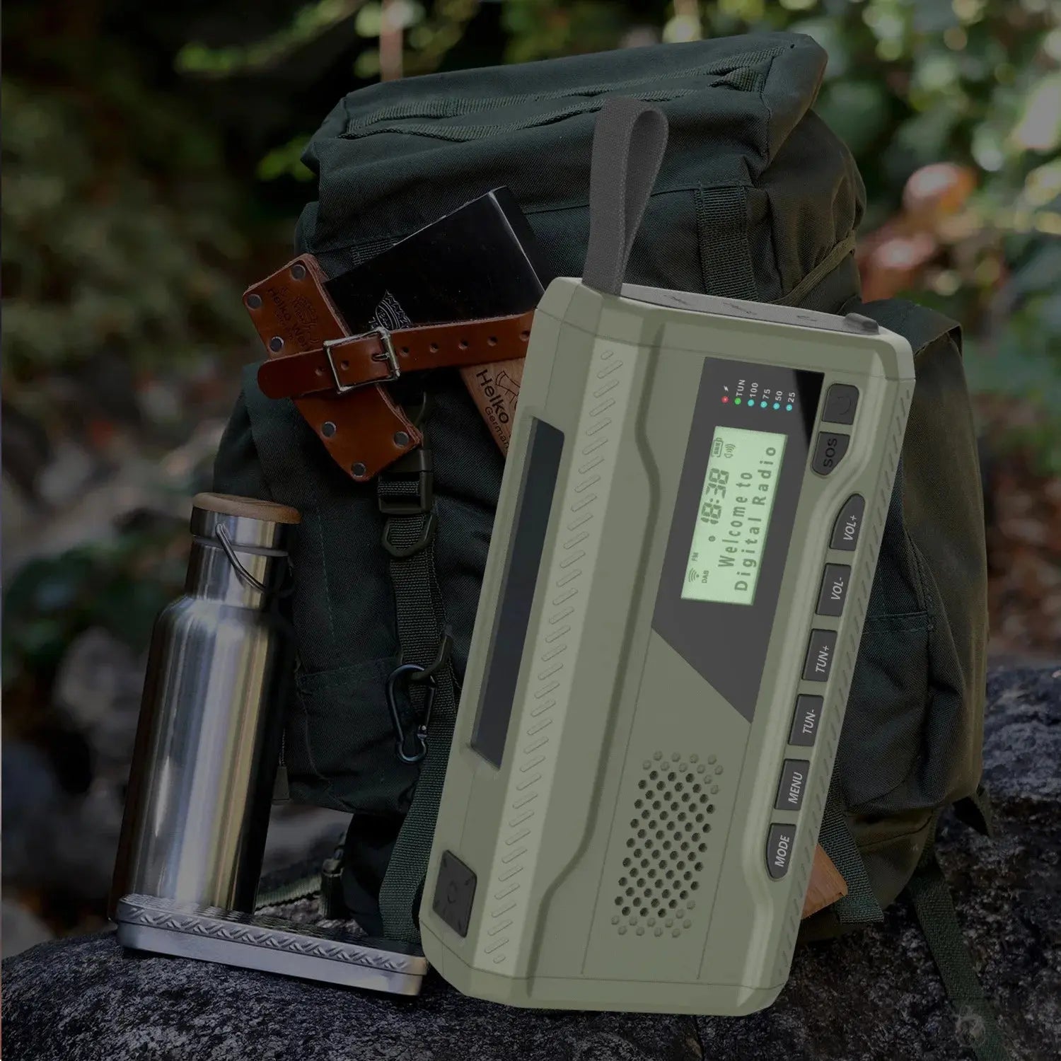 DAB/FM Bluetooth Emergency Radio Portable Solar Radio Receiver Hand Crank Dynamo Outdoor Radio Camping Speaker with Flashlight - Suncollections