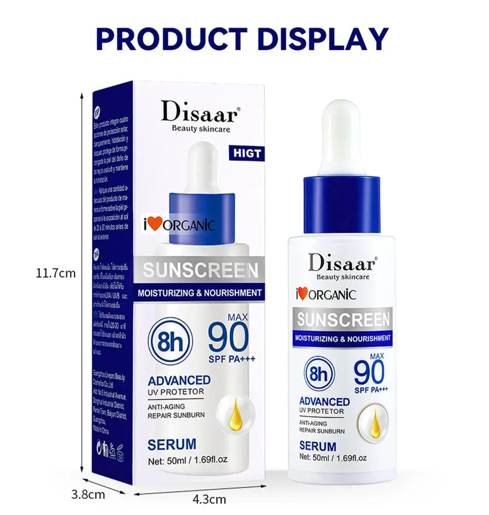 Disaar SPF 90 Sunscreen Serum Long Lasting UV Protector Sunblock Moisturizing Anti-aging Repair Skin Protective Essence 50ml - Suncollections
