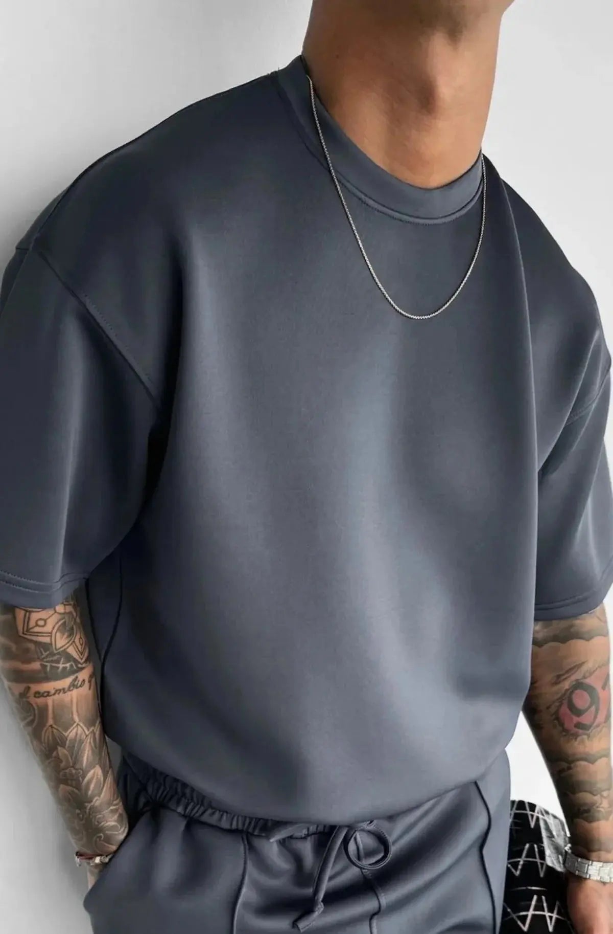 Men 2025 summer fashion sports design sense simple casual solid color quick drying short-sleeved T-shirt trend clothes - Suncollections