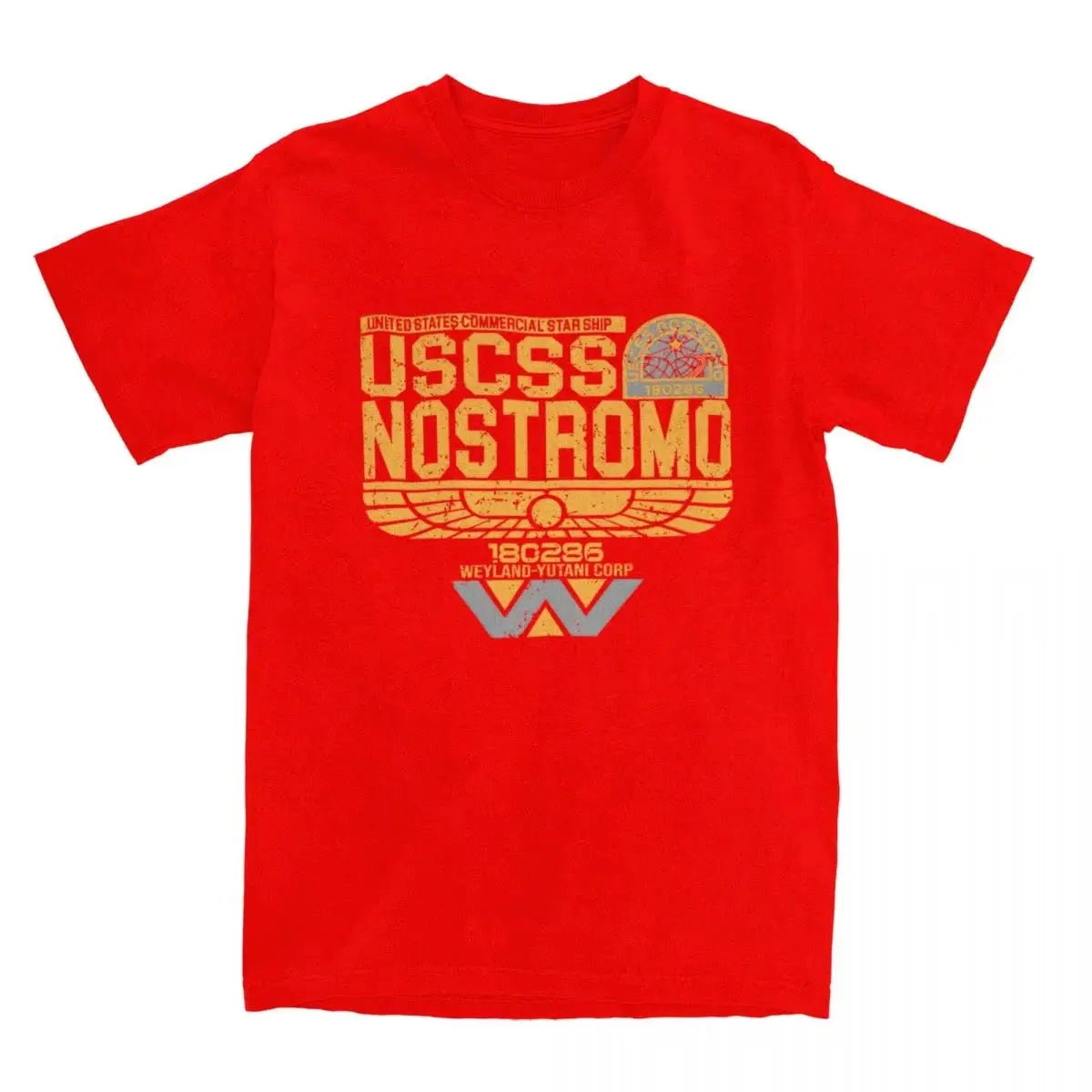 Funny Nostromo Aged Classic T-Shirt for Men O Neck 100% Cotton Casual Short Sleeve Tees Plus Size Clothing Tops Harajuku O-Neck - Suncollections