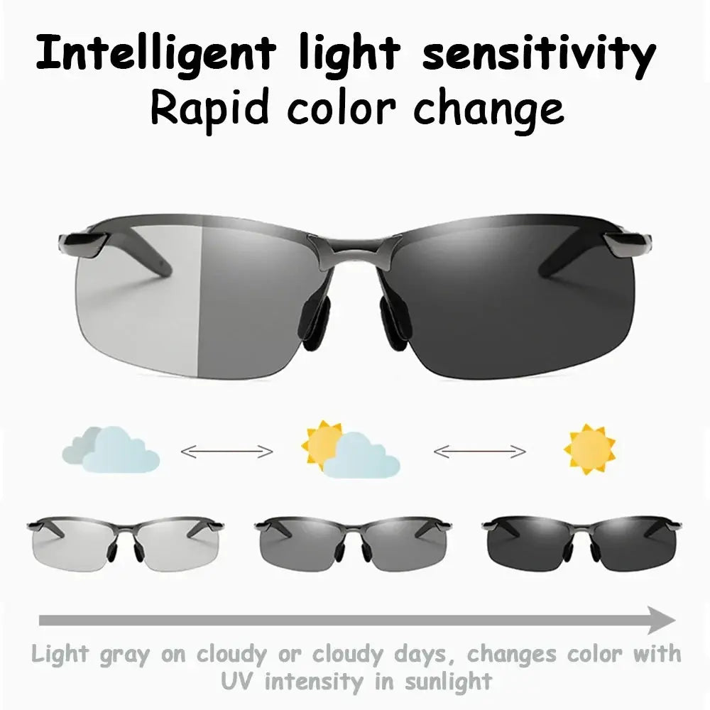 Photochromic Sunglasses Men Polarized Driving Chameleon Glasses Male Change Color Sun Glasses Day Night Vision Driver Eyewear - Suncollections