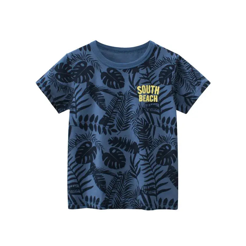Children Short Sleeve T-shirts Korean Version Kids Clothing Boy Baby Cotton Tees 2-9 Years Summer Cartoon Tops - Suncollections