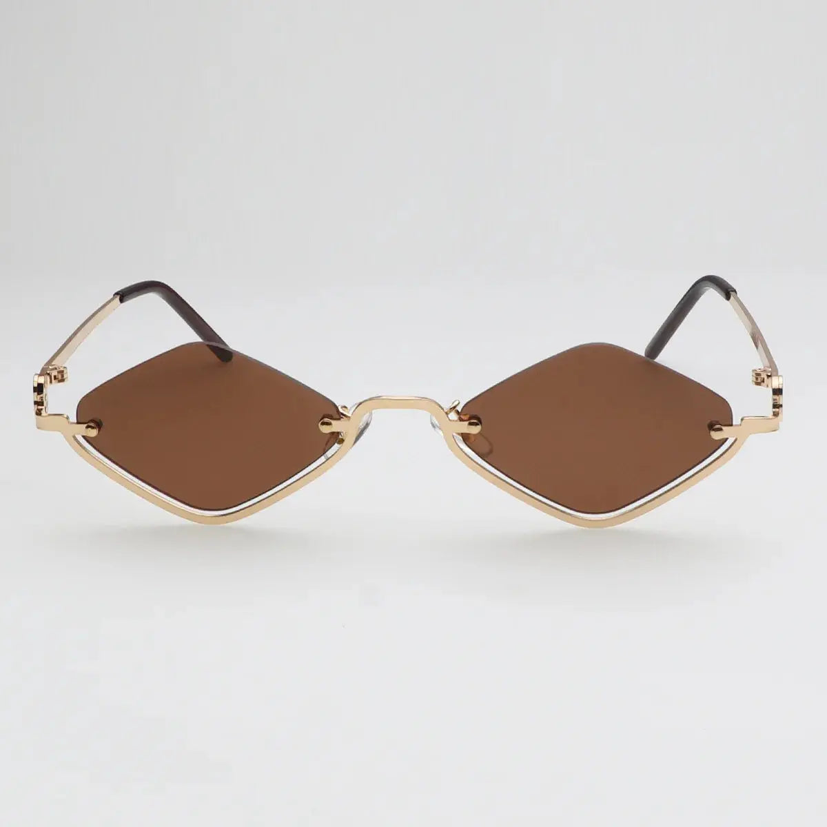 Fashion Small Polygonal Sunglasses Women Luxury Brand Metal Half Frame Sun Glasses Ladies Hipster sexy Cat Eye Shades Vintage - Suncollections