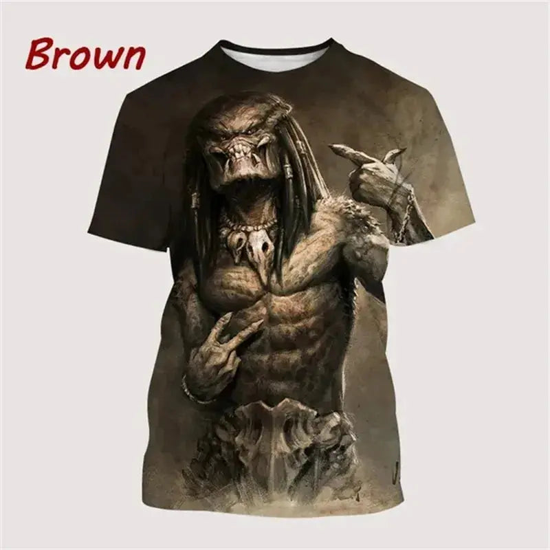 Predator Graphic T Shirt For Men Fashion Streetwear Hip Hop 3d Printed Horror Movie Alien T-shirt Summer Casual Womens Clothing - Suncollections