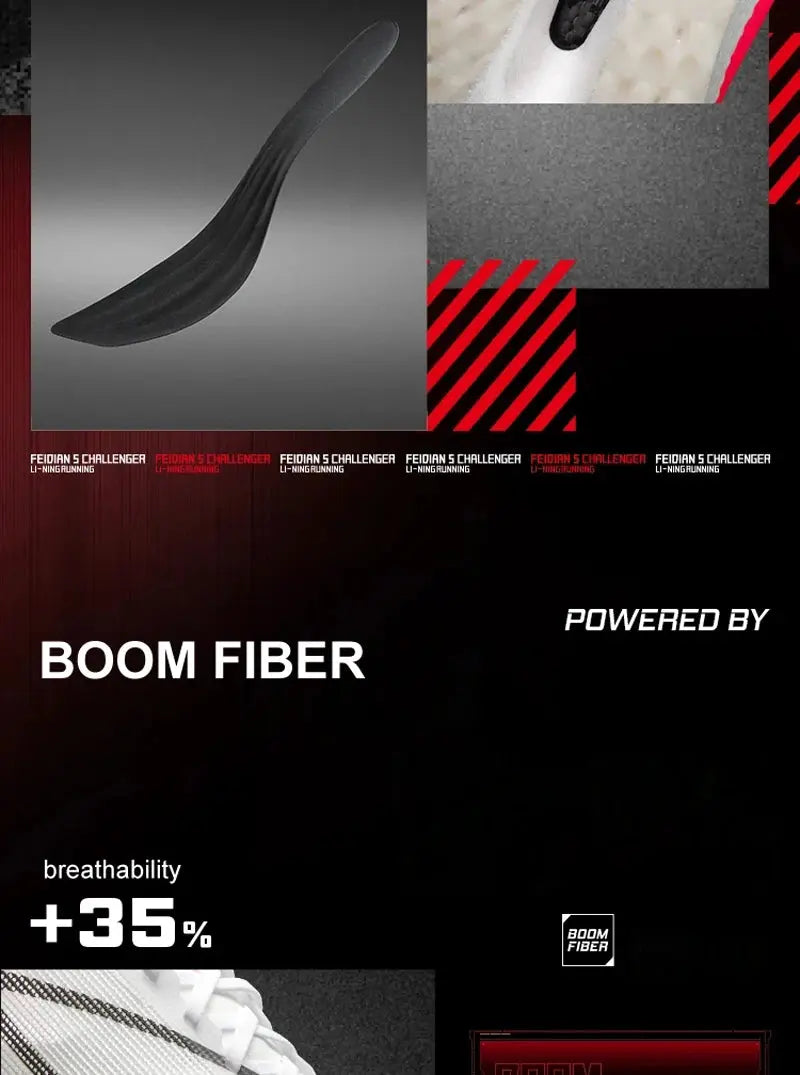 Li-Ning Men FEIDIAN 5 CHALLENGER Racing Running Shoes SUPER BOOM Cushion CARBON-FIBER PLATE Anti-Slippery Sport Sneakers ARMV001 Suncollections