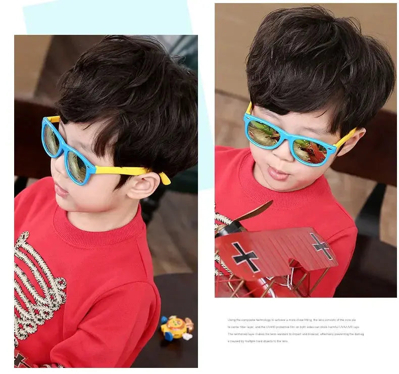 New Polarized Kids Sunglasses TR90 Silicone Boys Girls Sun Glasses Children Baby Outdoors Goggle Shades Eyewear UV400 Age 3-12 - Suncollections