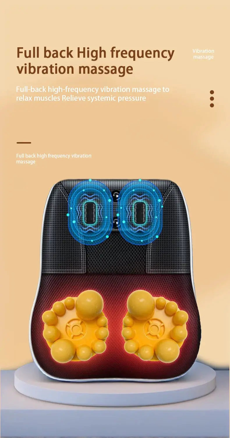 Electric Massage Neck Pillow Shiatsu Head Cervical Airbag Traction Body Back Waist Massager Car with Heating Vibrating Massage - Suncollections