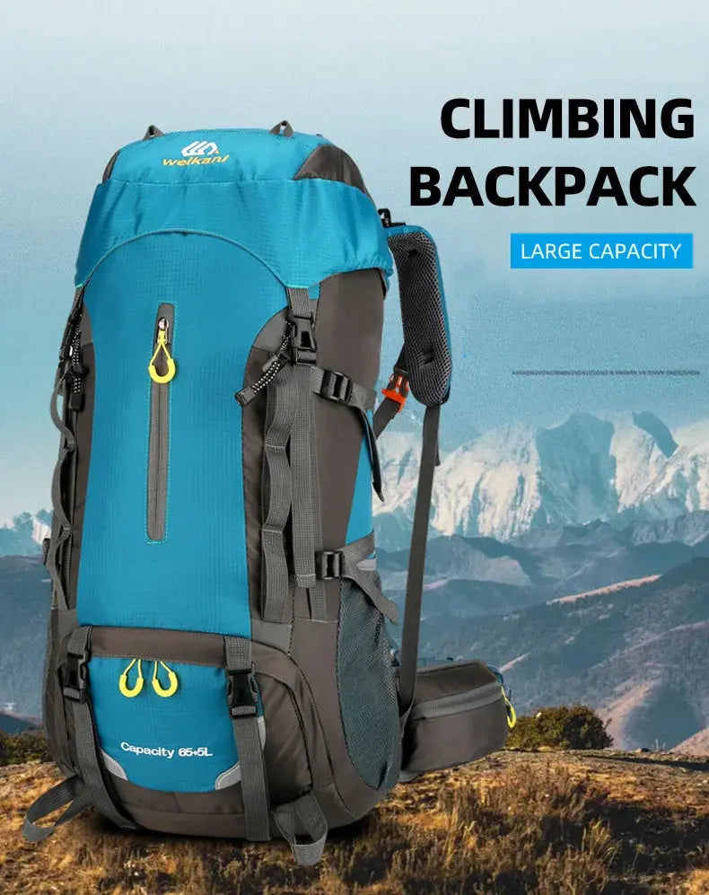 70L Camping Backpack Large Capacity Hiking Travel Outdoor Sports Waterproof Trekking Climbing Mountaineering Double Shoulder Bag - Suncollections