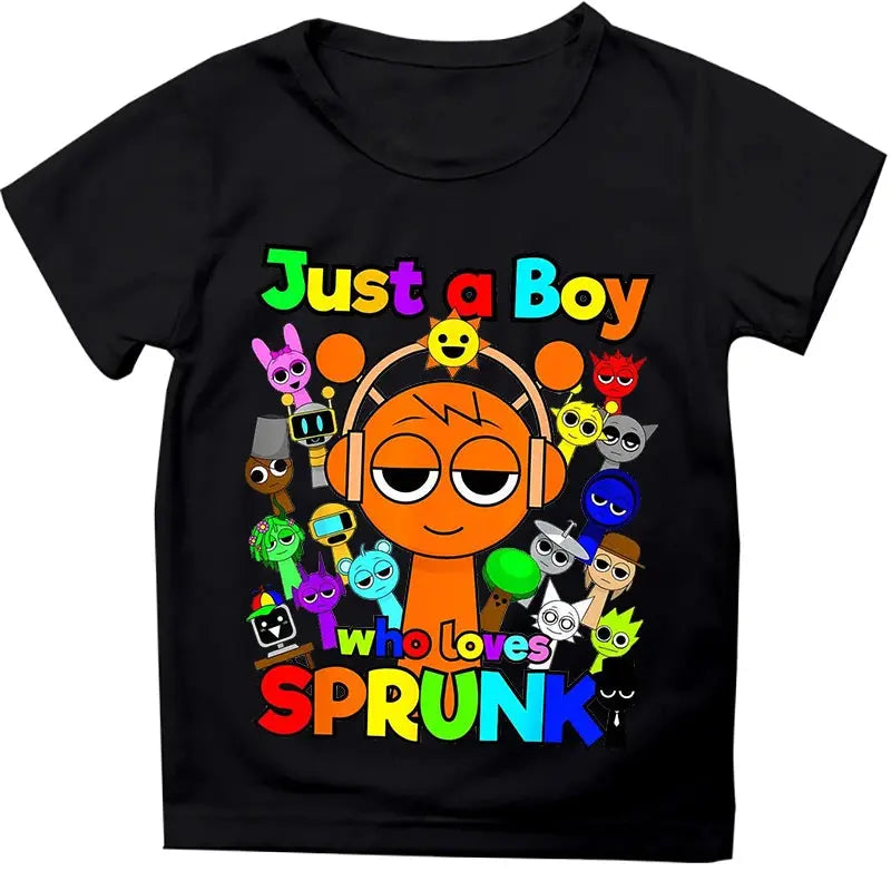 Anime Sprunki Incredibox Game Children T-shirts Kids Cartoon Sprunki Short Sleeve Tops Tees Funny Sprunki Boys Girls T-Shirts - Suncollections