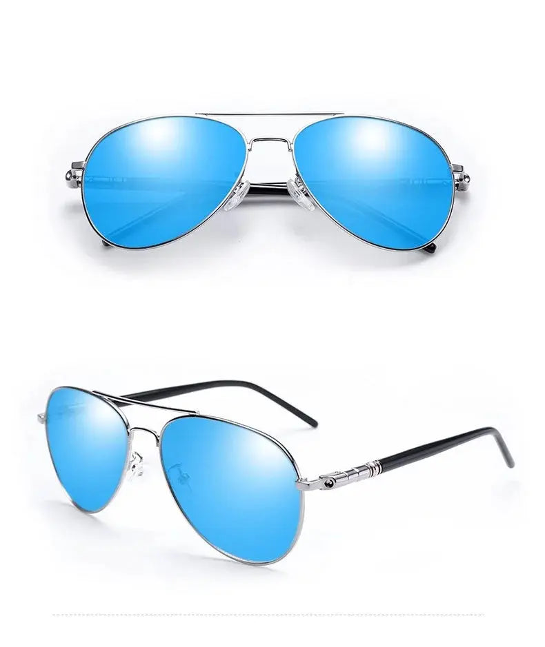 Men And Women Polarized Sunglasses Colored Reflective Glasses Driving Sunglasses Black Unisex Pilot Lenses Uv400 - Suncollections