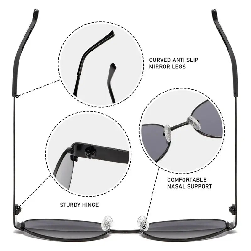 Retro Small Oval Sunglasses Men Women Luxury Metal Round Sun Glasses Male Classic Casual Driving Shades - Suncollections