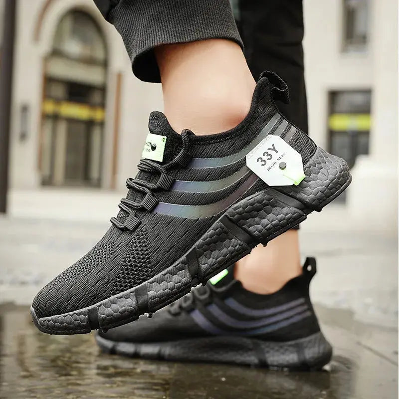 Men Casual Sport Shoes Breathable Lightweight Sneakers Outdoor Mesh Black Running Shoes Athletic Jogging Tenis Walking Shoes Suncollections