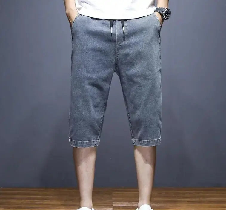 Gray Male Denim Shorts Graphic Straight Buttons Men's Short Jeans Pants Cowboy Retro Y2k Streetwear Wide Rude Summer New In Cut Suncollections