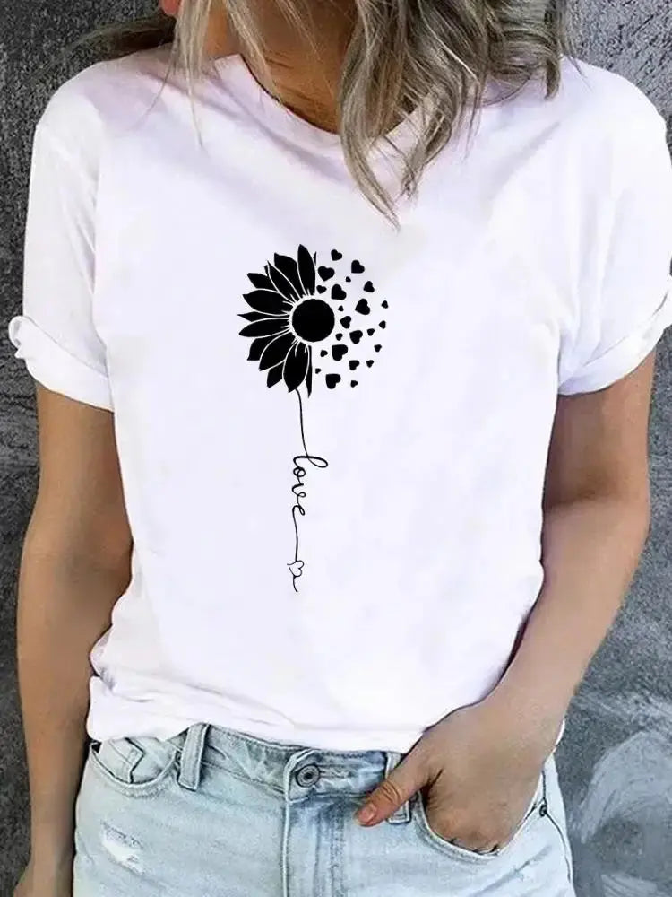 Clothes Women Butterfly Trend Lovely Cute Graphic Short Sleeve T-shirt Ladies - Suncollections