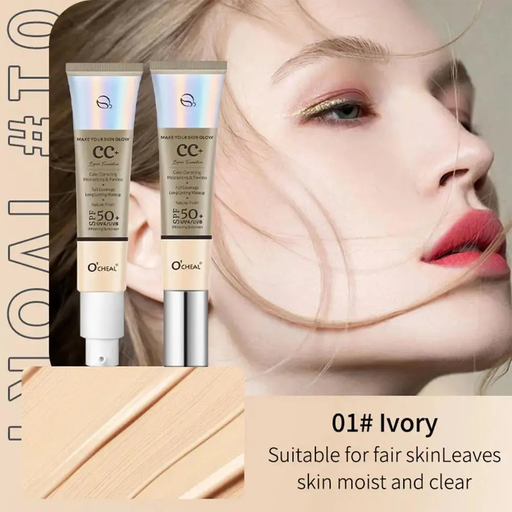 CC Cream With SPF 50 Color Correcting Cream SPF 50 Sunscreen Full Coverage Foundation Lightweight Foundation Moisturizing - Suncollections