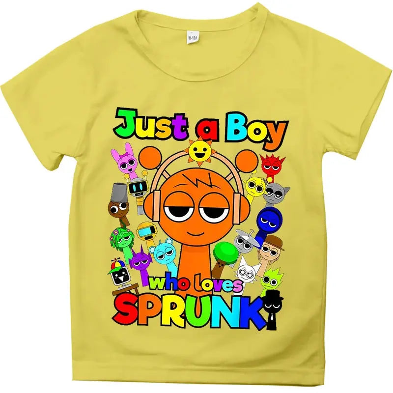 Anime Sprunki Incredibox Game Children T-shirts Kids Cartoon Sprunki Short Sleeve Tops Tees Funny Sprunki Boys Girls T-Shirts - Suncollections