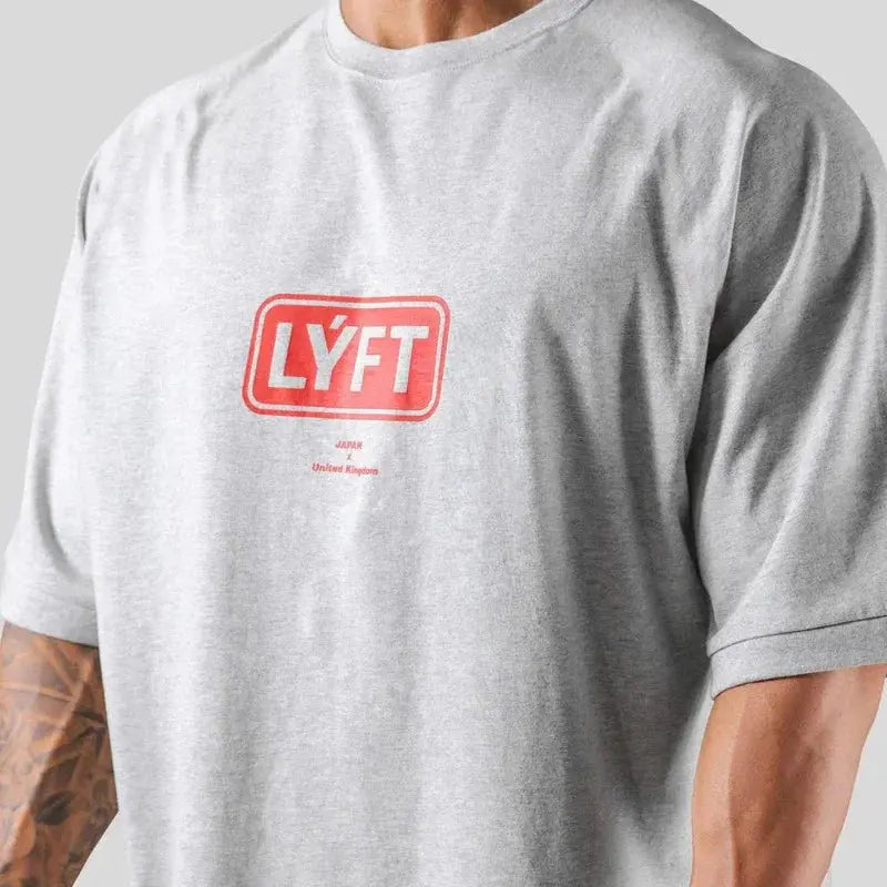 LYFT Men T-Shirt Summer Oversize T Shirts Fashion Cotton Letter Print Shirt Sports Training Pattern Casual Streetwear Male Tees Suncollections