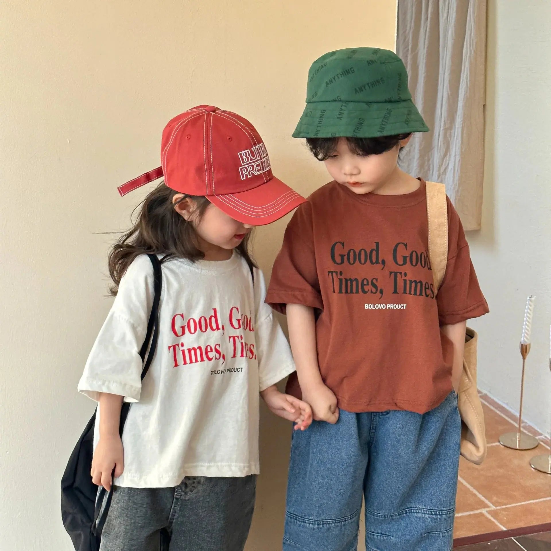 2024 Summer Fashion Loose Girl Children Letter Print T-shirt Boy Baby Cotton Short Sleeve Tees Kid Casual Tops Toddler Clothes - Suncollections