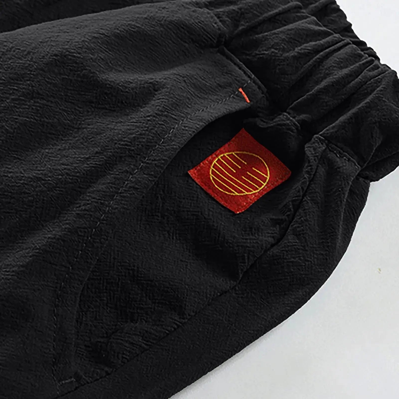 Cotton Linen Men'S Loose Tie Casual Pants Elastic Waist Beach Pants Linen Cropped Pants Suncollections