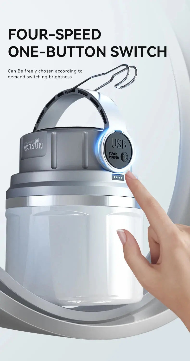 Warsun Outdoor 1100 Lumen Long Endurance Led Solar Powerful Rechargeable Camping Lamp Light with Outdoor Sports - Suncollections