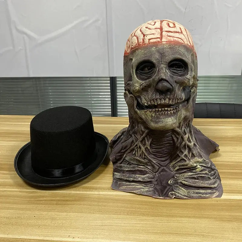 Full Head Skeleton Headgear Halloween Scary Mask Head Realistic Latex Mask for Cosplay horror Party Costume haunted house props Suncollections