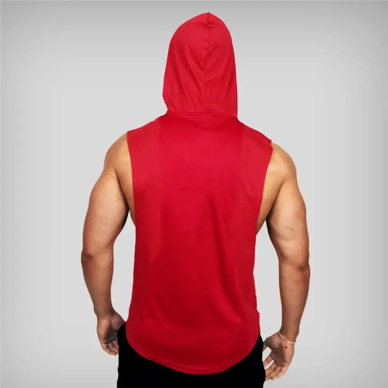 Mens Bodybuilding Sleeveless Hooded Shirts Summer Breathable Loose Cotton Hip Hop Tank Tops Gym Workout Fitness Muscle Hoodie Suncollections