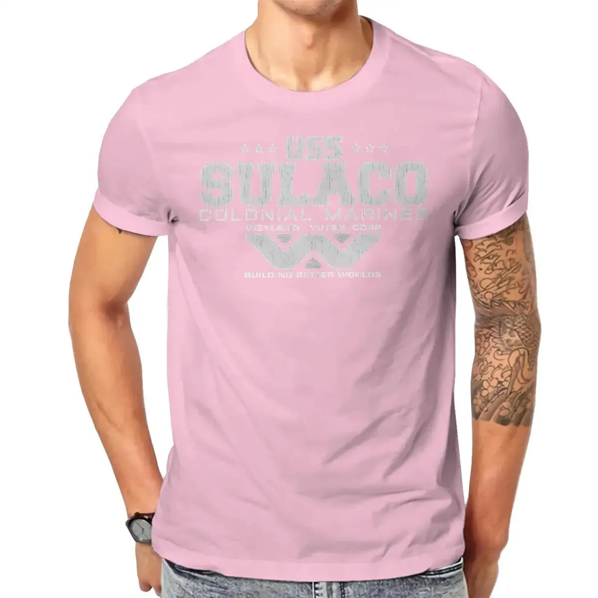Colonial Marines USS Sulaco Tshirt Homme Men's Clothes Cotton T Shirt For Men - Suncollections