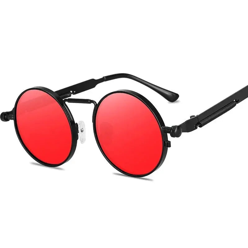 Retro Men Punk Style Sunglasses Colorful Round Metal Frame Women Fashion Sunglasses Uv400 2023 - Suncollections