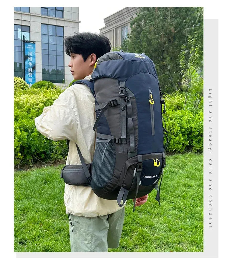 70L Camping Backpack Large Capacity Hiking Travel Outdoor Sports Waterproof Trekking Climbing Mountaineering Double Shoulder Bag - Suncollections