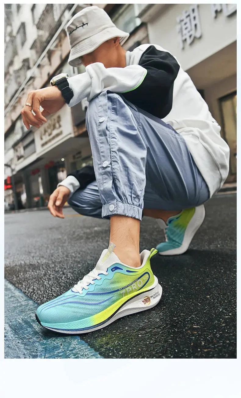 NEW Marathon Carbon plate Men Sports Running Shoes Breathable Lightweight Women's Comfortable Athletic Nonskid Sneakers Suncollections