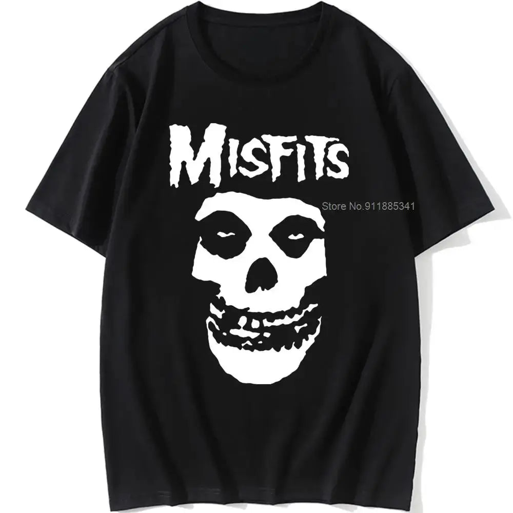 new men's hip-hop punk skull misfits brand cotton short-sleeve T-shirt marve - Suncollections