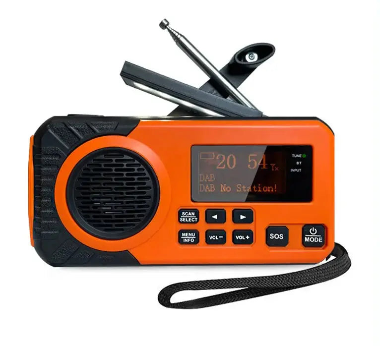 DAB+ Portable Hand Crank Radio Emergency Radio Solar Emergency Radio with BT FM SOS Alarm 5000 mAh Power Bank and Reading Lamp - Suncollections