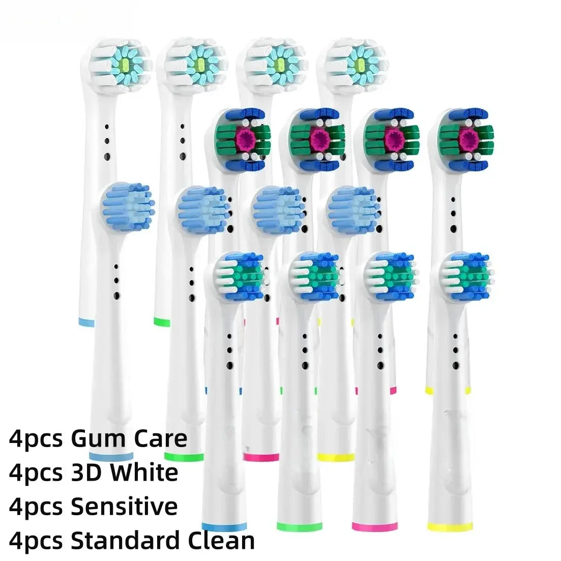 16/20PCS Brush Head nozzles for Oral B Electric Toothbrush Replacement Head Refill Sensitive Floss Cross Action for Oralb - Suncollections