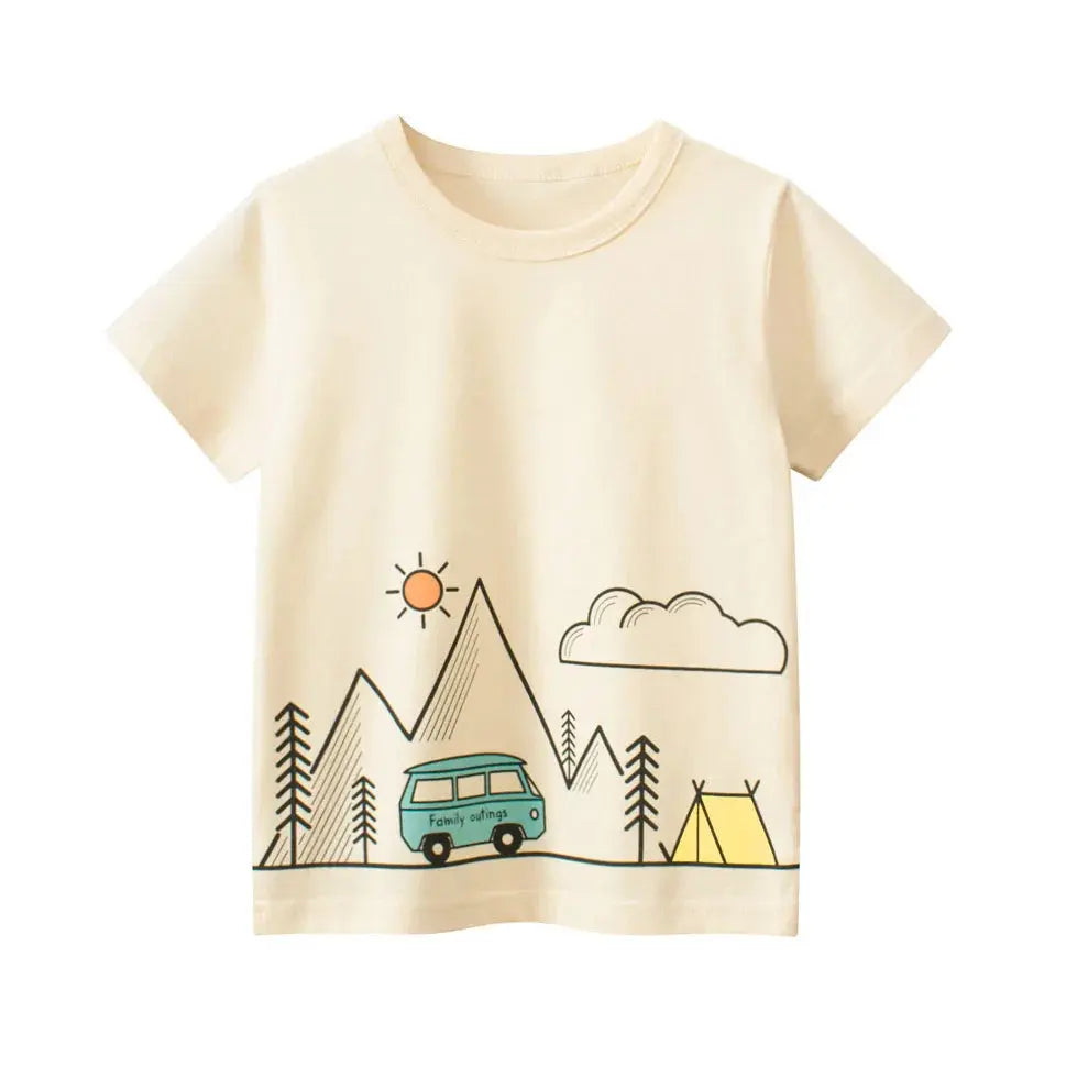 2-8T Toddler Kid Baby Boys Girls Clothes Summer Cotton T Shirt Short Sleeve Graffiti Print tshirt Children Top Infant Outfit - Suncollections