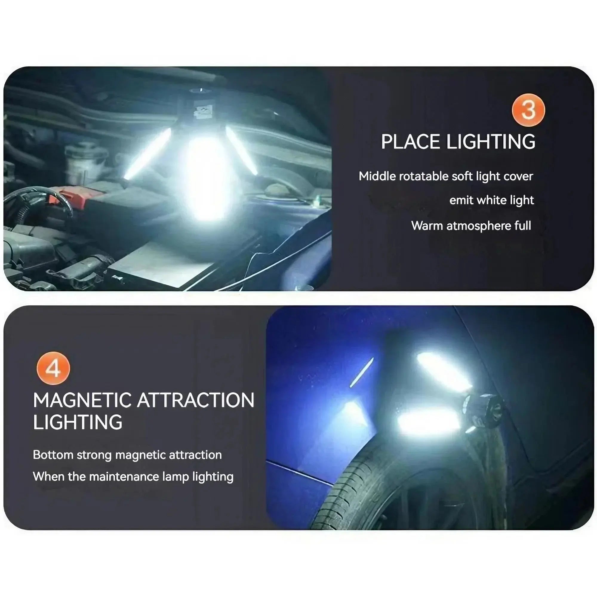 Rechargeable Outdoor Camping Light Tent Lamp Portable Foldable Flashlight Emergency Power Bank Work Floodlight - Suncollections