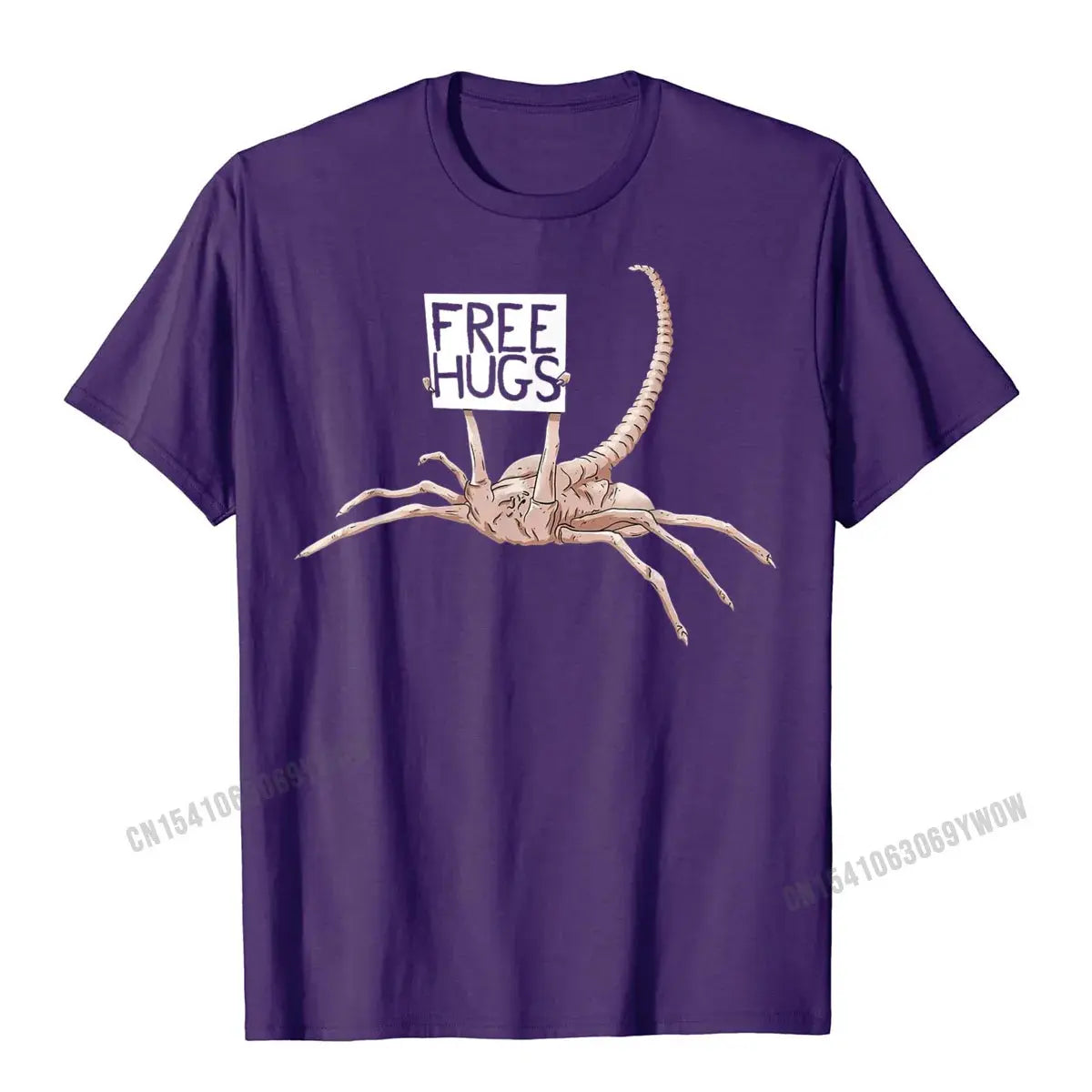 Free Hugs Funny Facehugger Aliens T-Shirt Harajuku Cotton T Shirt Comfortable Hip Hop Design Top T-Shirts - Suncollections