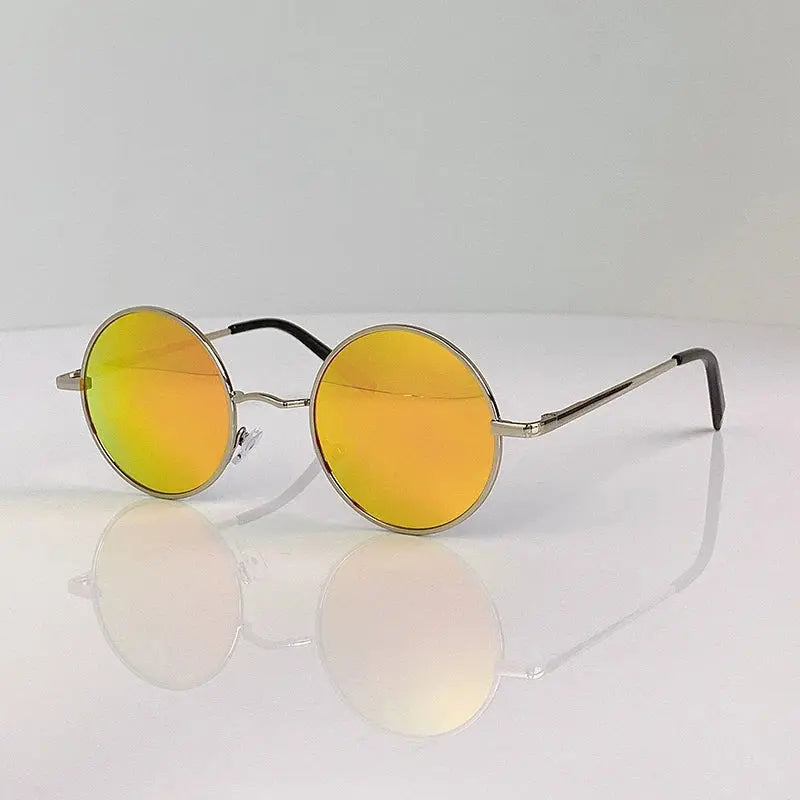 Retro Vintage Round Polarized Sunglasses Men Brand Designer Sun Glasses Women Alloy Metal Frame Black Lens Eyewear Driving UV400 - Suncollections