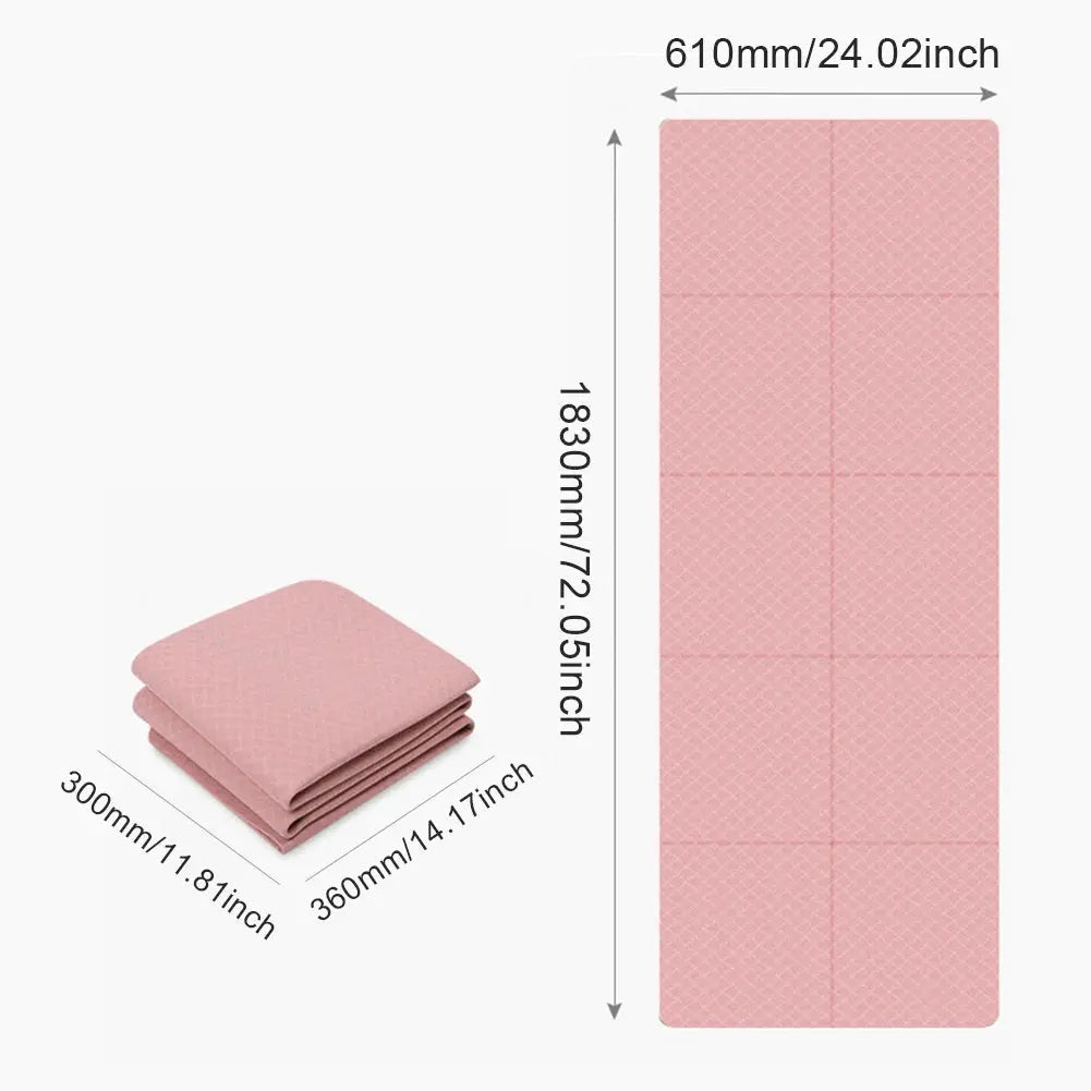 Foldable Yoga Mat 4mm Thick TPE Gym Mat Anti-Slip Yoga Mat Pilates Double Sided Multifunction Exercise Mat Yoga Pilates Workout - Suncollections