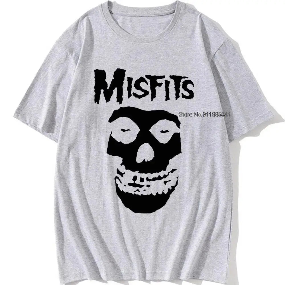 new men's hip-hop punk skull misfits brand cotton short-sleeve T-shirt marve - Suncollections